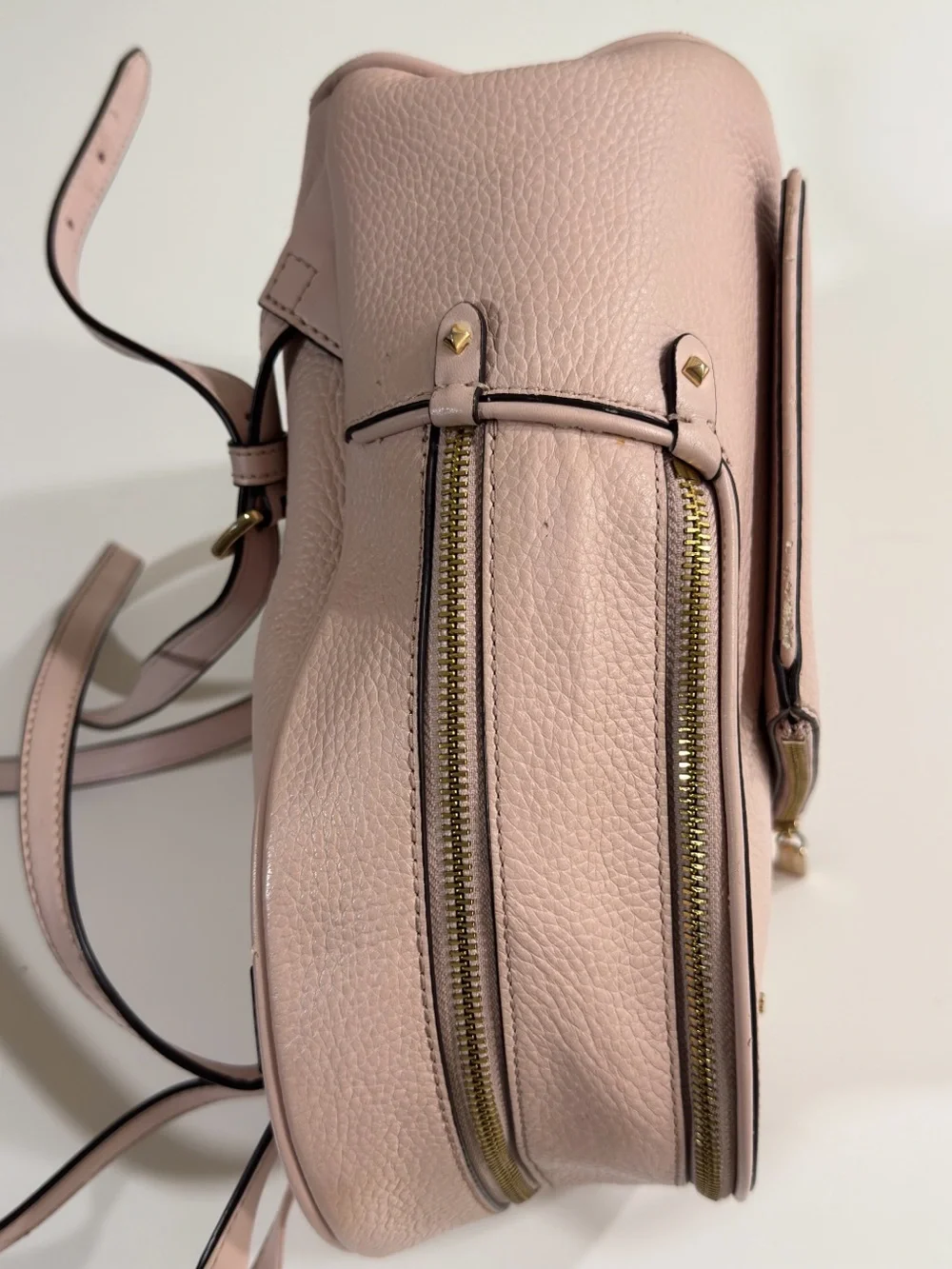 Michael Kors ADINA Women Leather PowderBlush Backpack, School Travel Bag 11x10x5